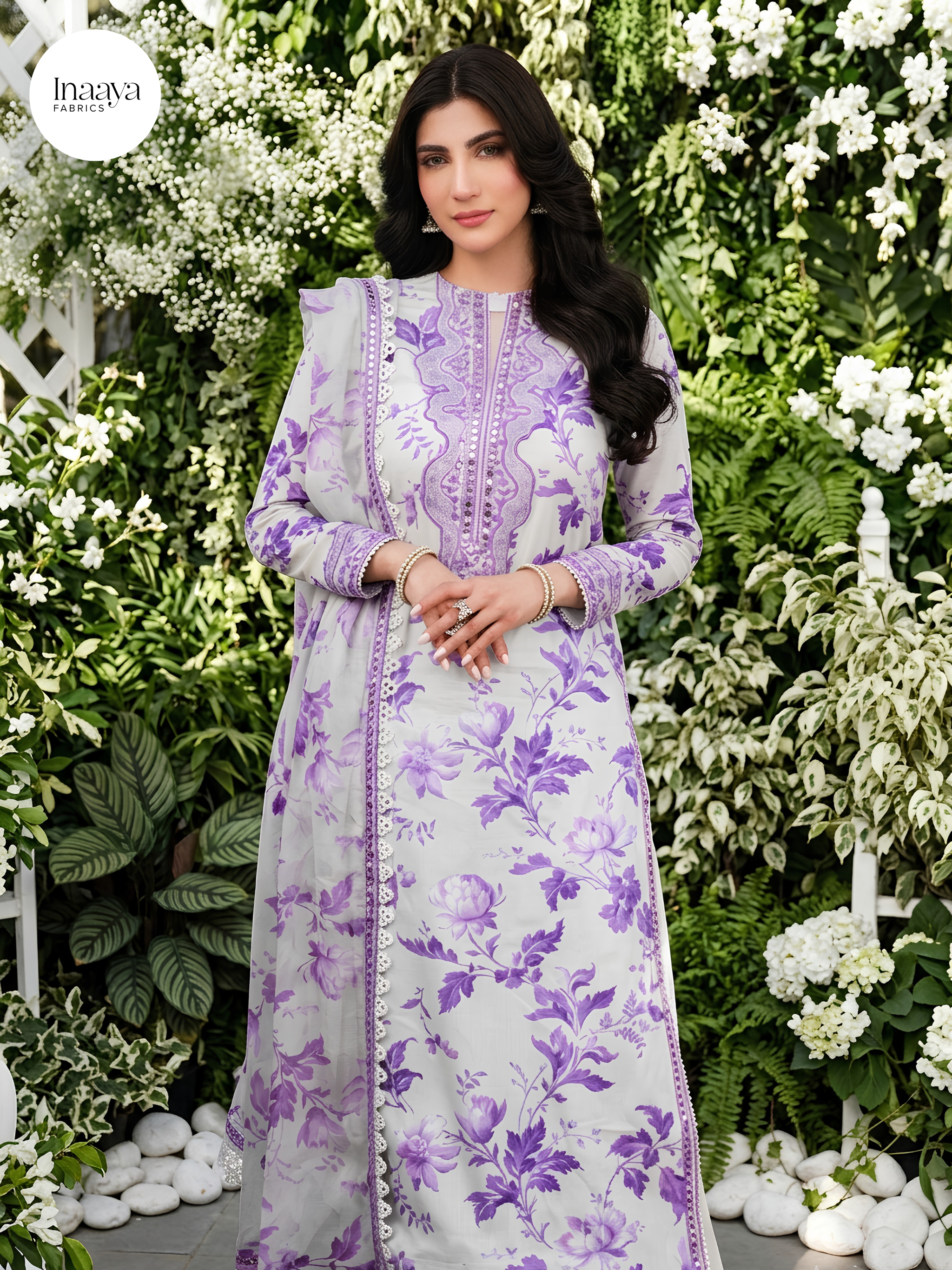 3 Piece Stitched Lawn Suit - Ready to Wear