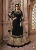 Embroidered Georgette & Net Anarkali 3Pcs Gown For Women