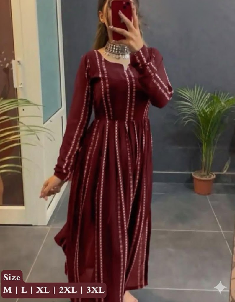 Printed  Ready To Wear Cut  Rayon Kurti  For Women 001