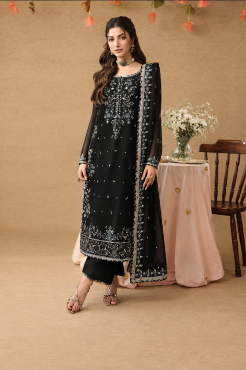 Fully embroidered Chiffon with heavy Spengle work | Ready To Wear