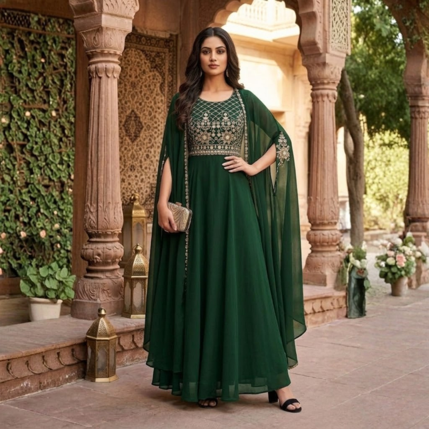 Stunning Georgette 3Pcs Gown  Collection For Women
