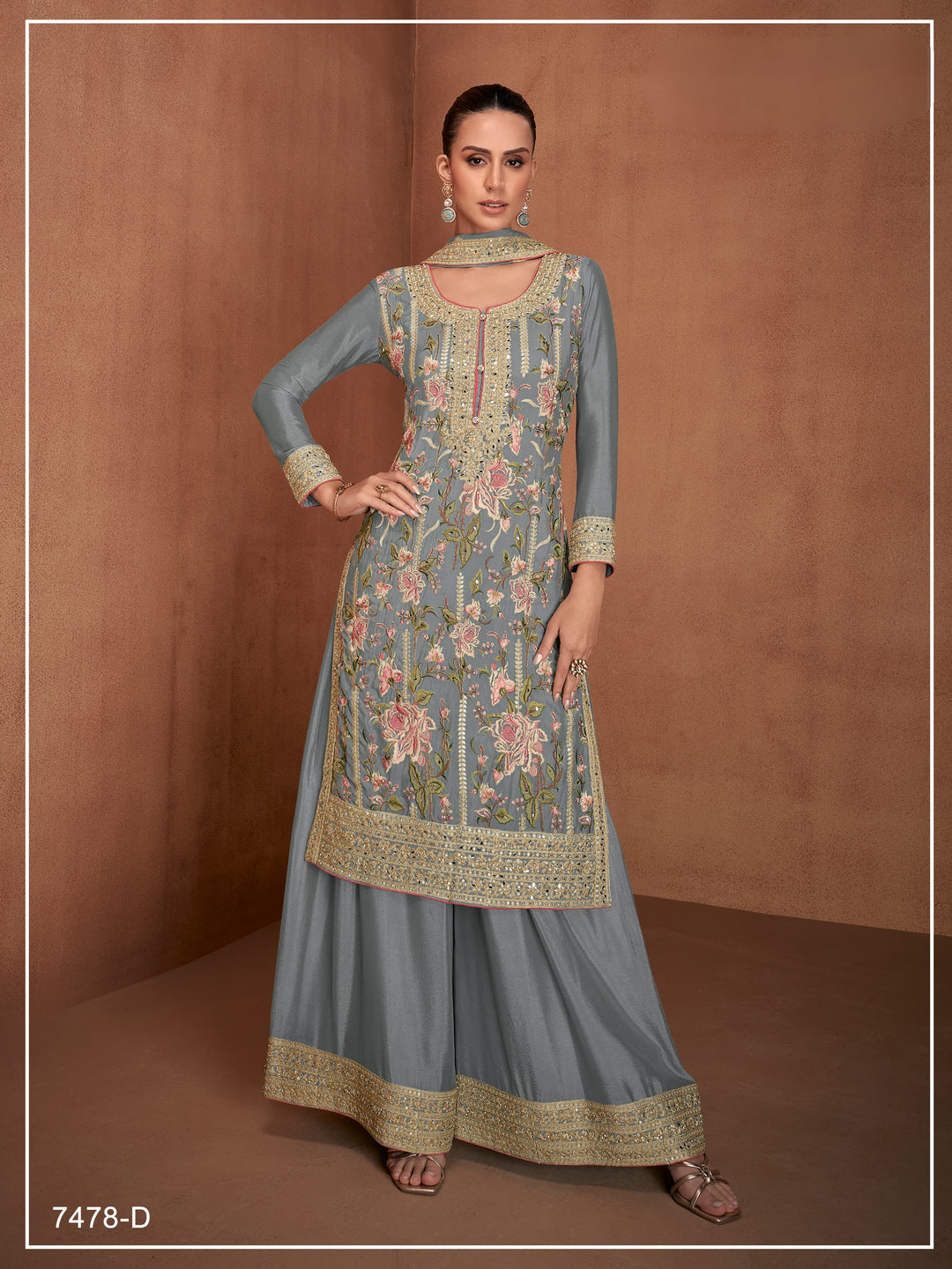 Heavy Star Georgette with Intricate Embroidery Suit