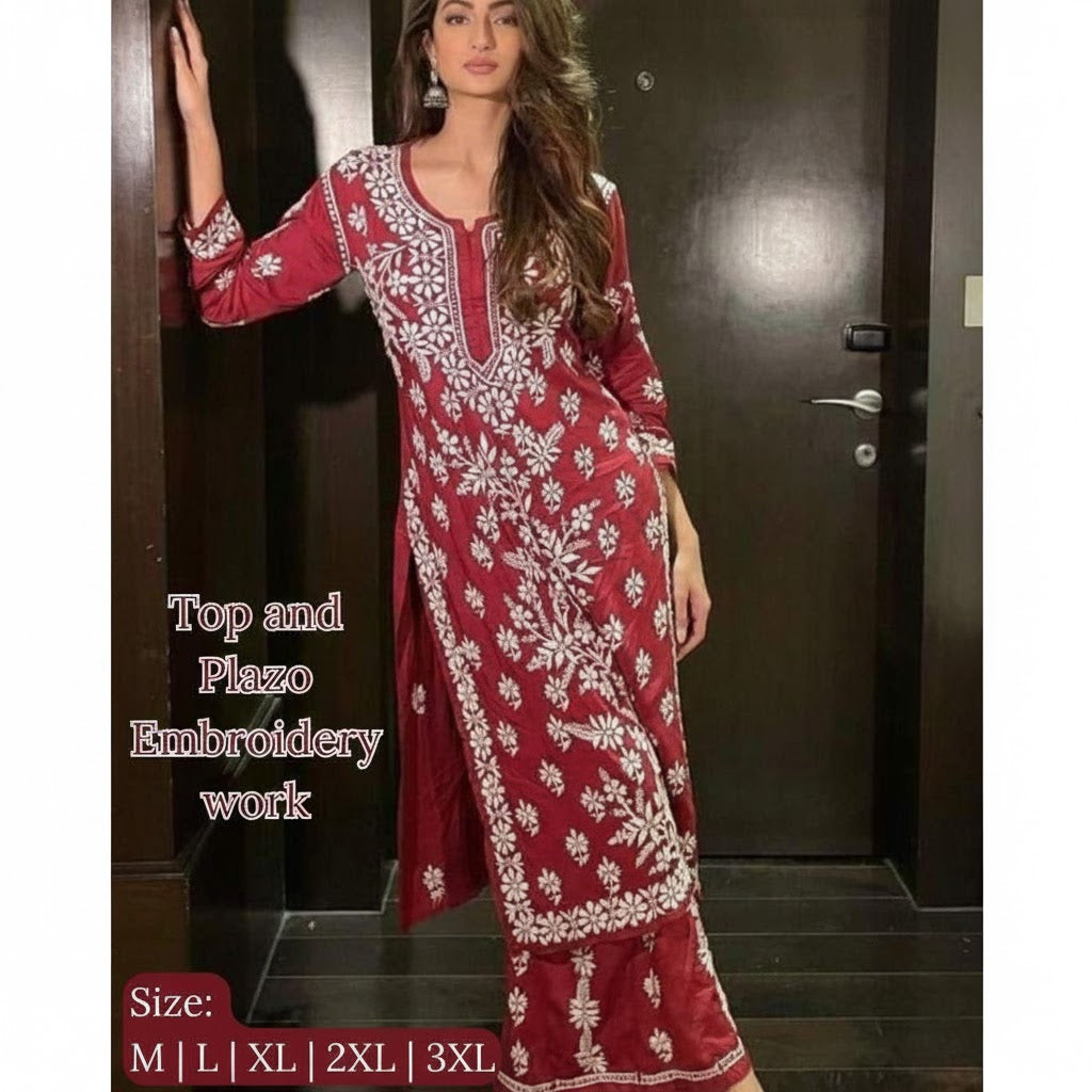 Classy Chikankari Embroidery 2Pcs Suit Collection For Women