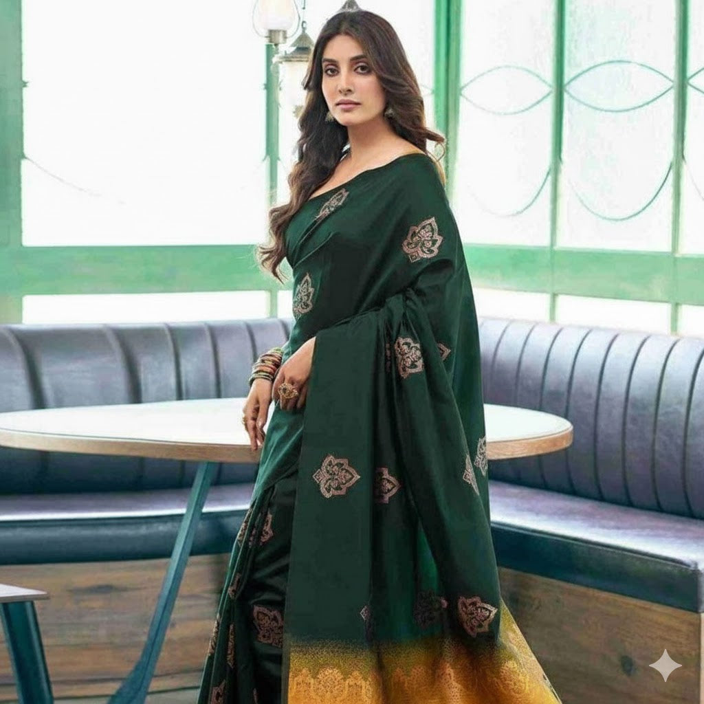 Elegant Jacquard Saree with Unstitched Blouse