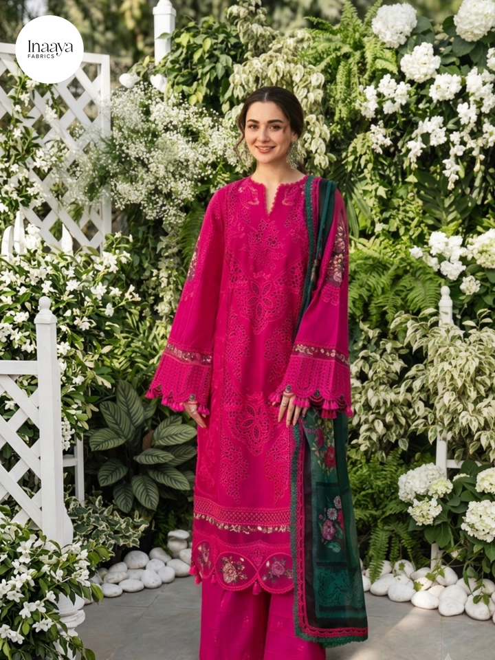 3 Piece Stitched Lawn Suit - Ready To Wear