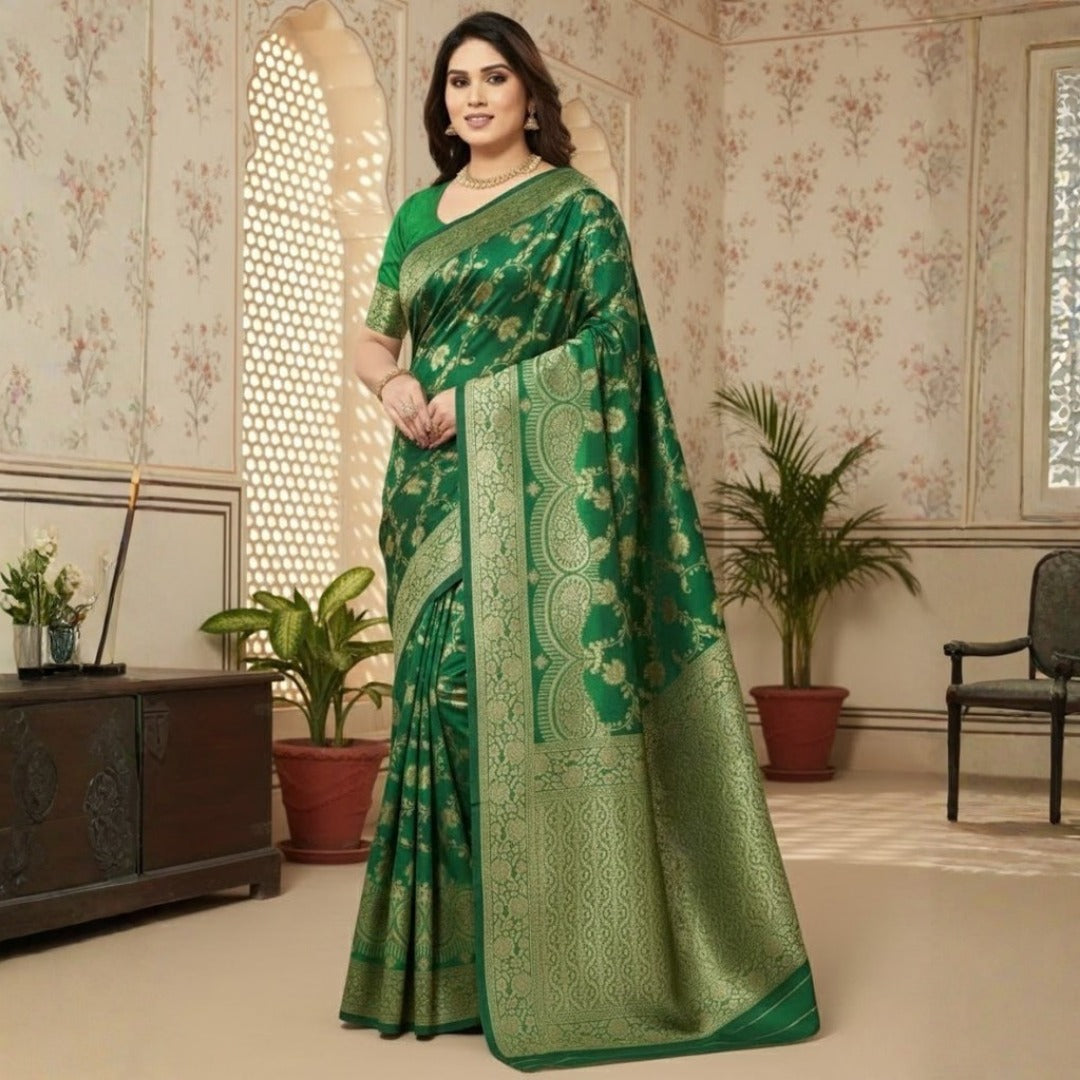 Designer Jacquard Work Silk Saree Unstitched