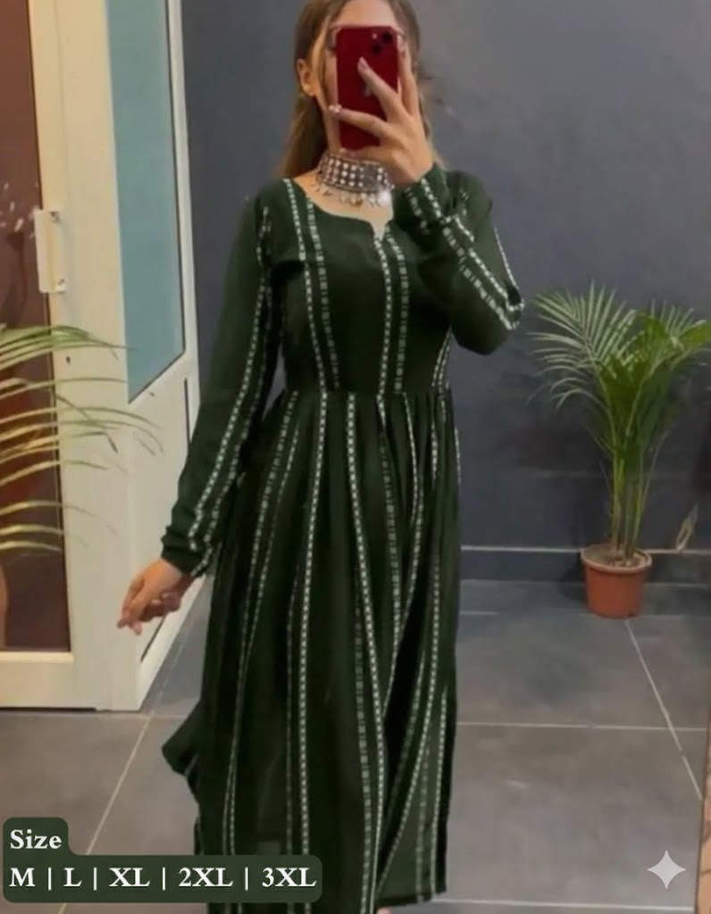 Printed  Ready To Wear Cut  Rayon Kurti  For Women 001