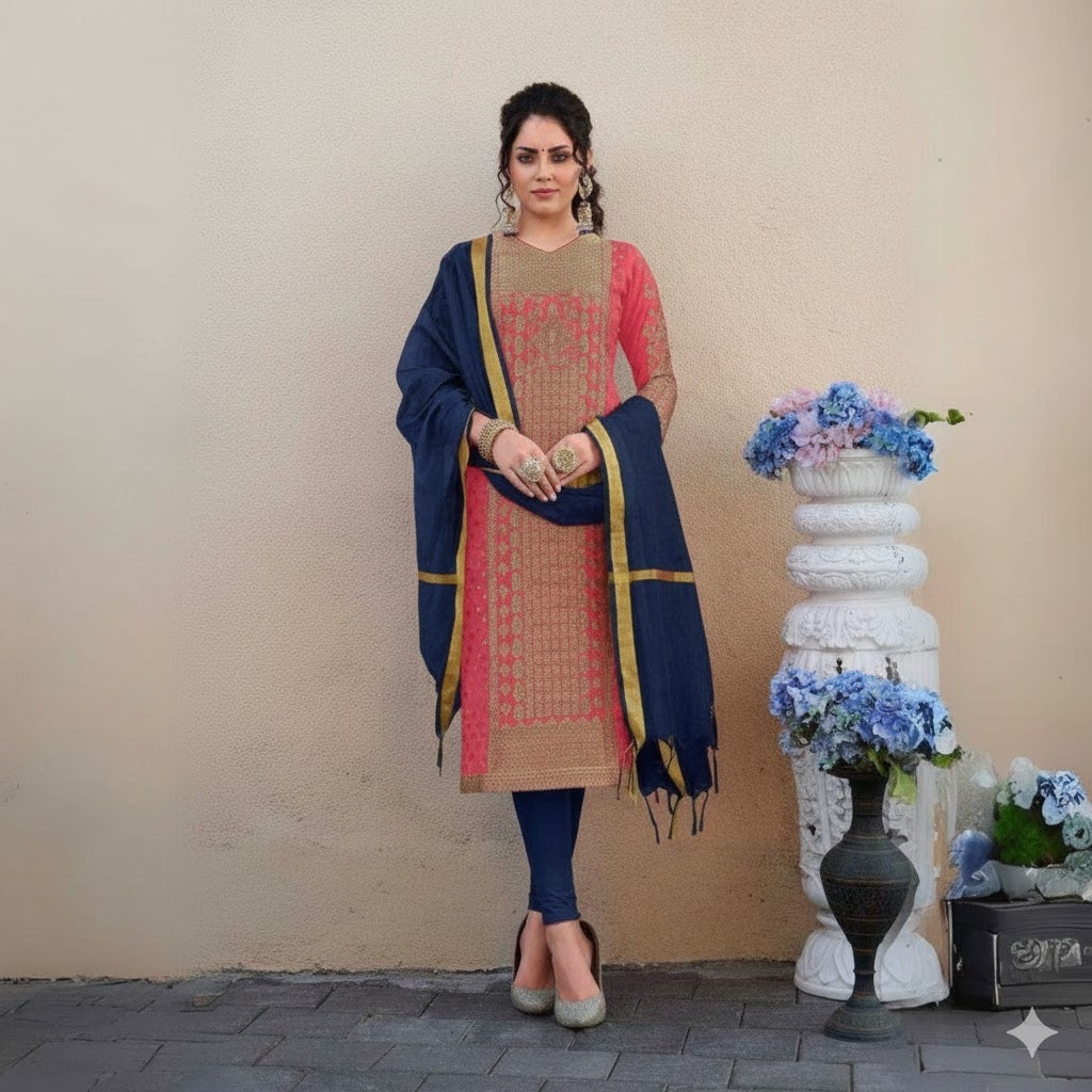 Rayon Embroidery 3PCS Suit For Women 003