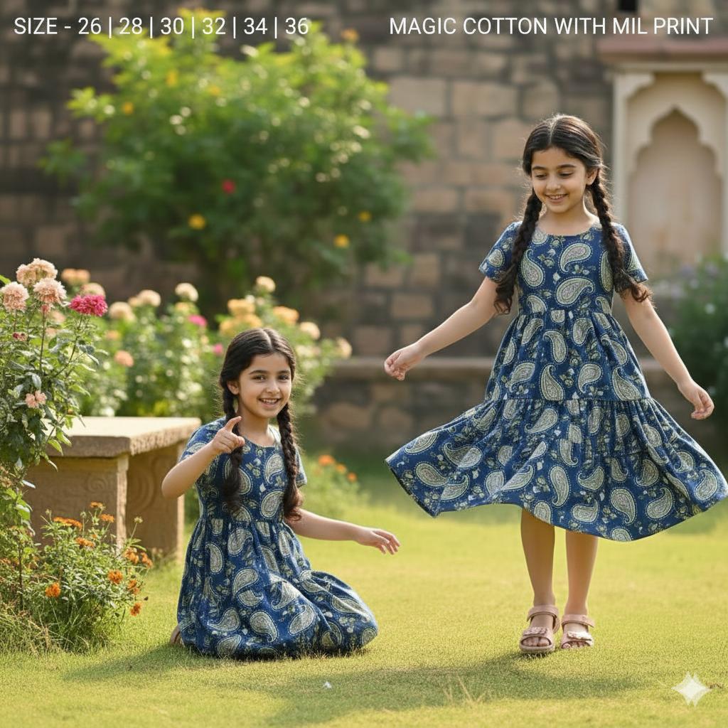 Cotton Printed Gown  Collection For Kids