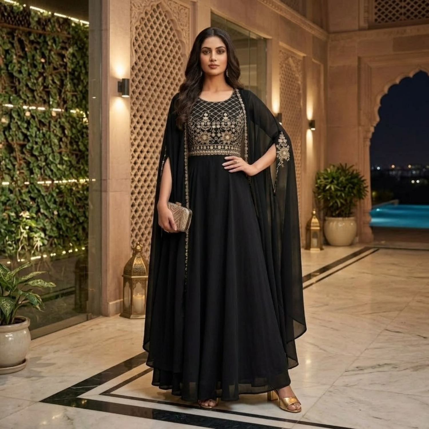 Stunning Georgette 3Pcs Gown  Collection For Women
