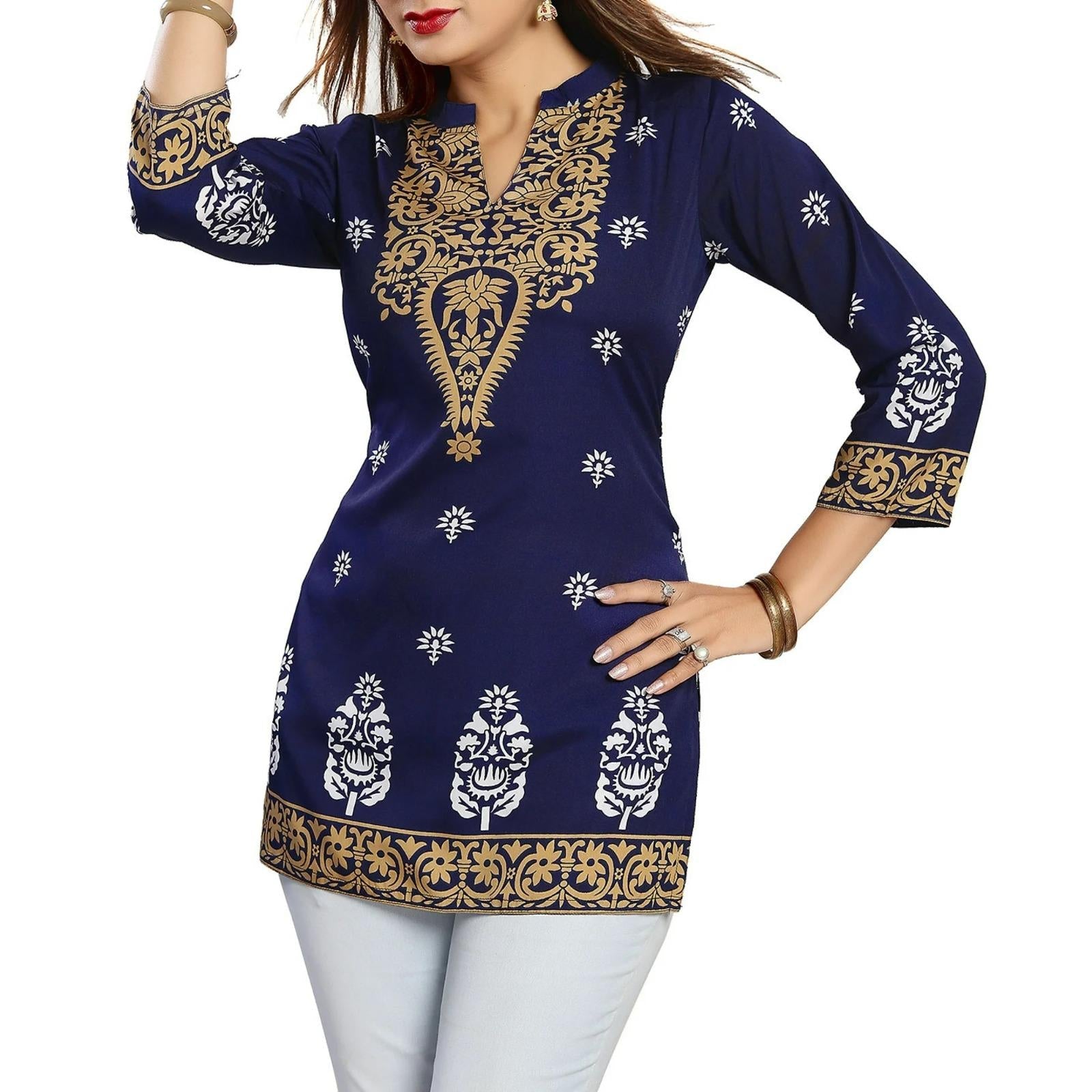 Digital Printed Embroidery Tops Collection For Women 001