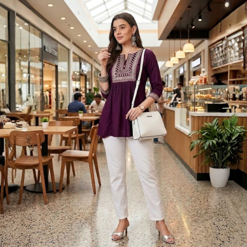 Floral Embroidered Soft  Cotton Tops Collection  For Women