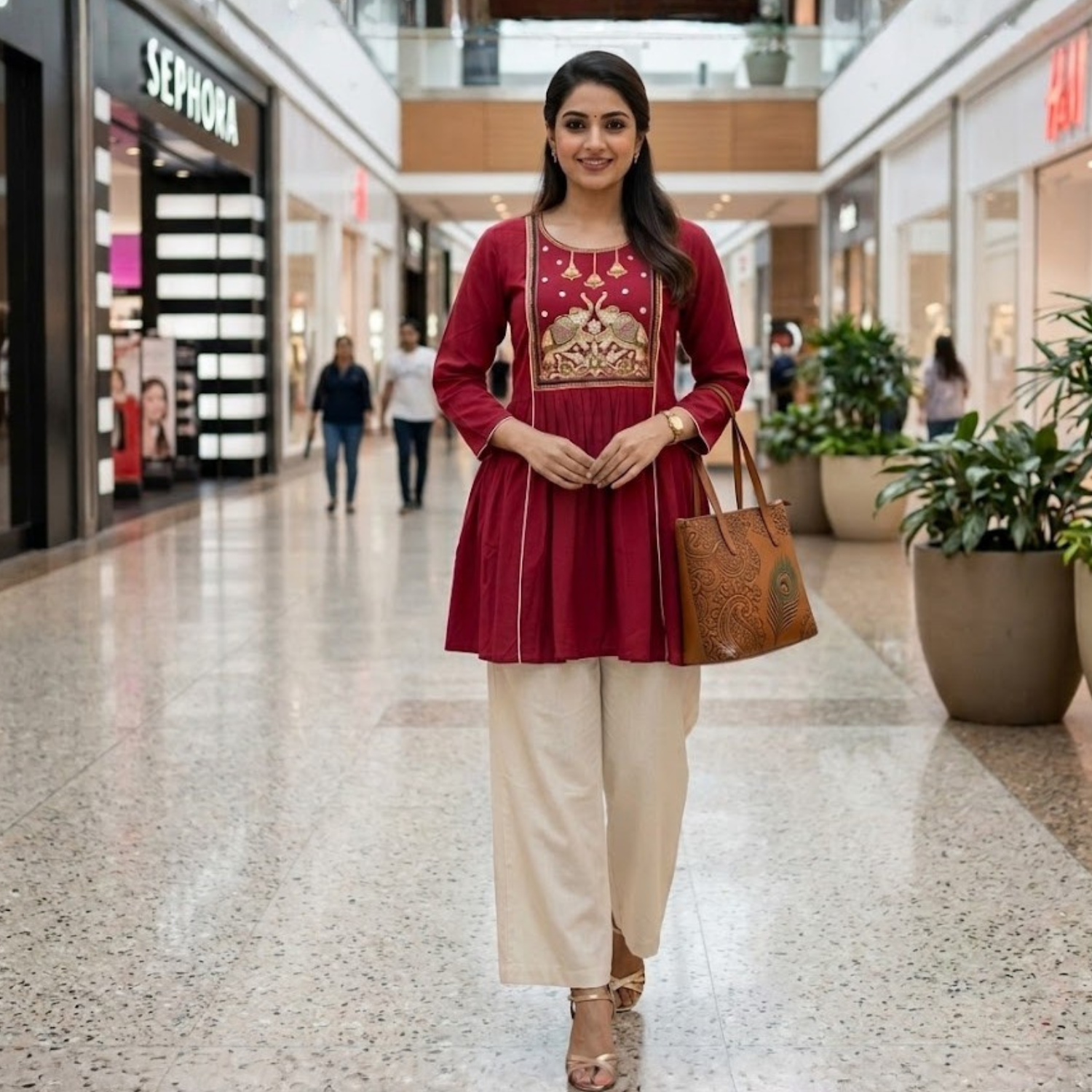 Cotton Elephant Embroidered Tops Collection For Women 001