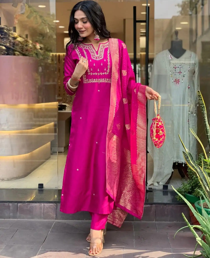 Diwali Special Ready-to-Wear  Embroidered 3pcs Baju Suit Collection