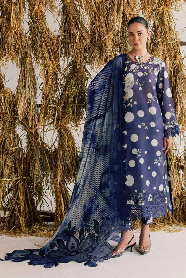 Digital Printed Lawn Suit With Heavy Embroidery &amp; Chiffon Dupatta | Ready To Wear