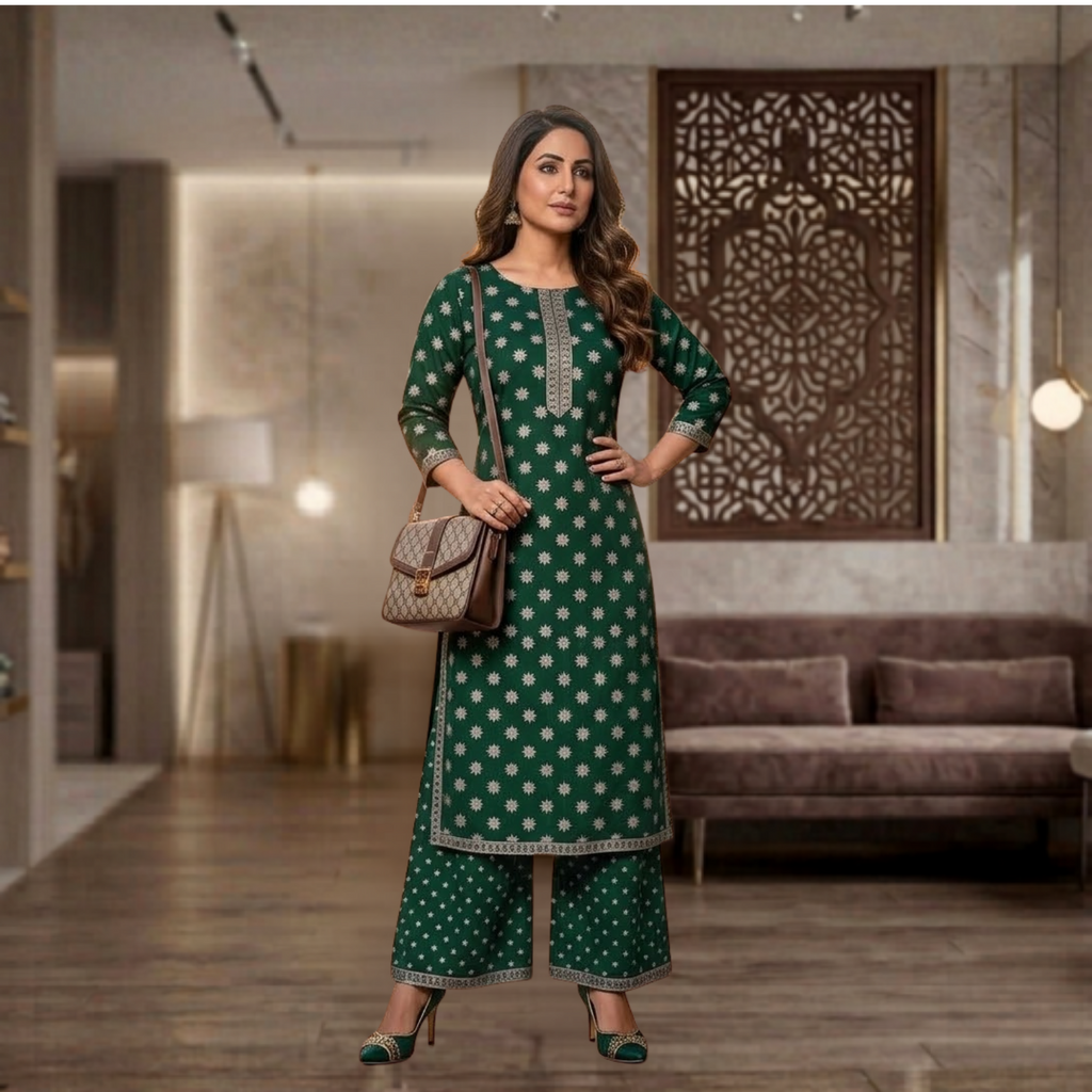 Rayon Palazzo 2 Piece Suit