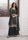 Digitally Printed Vichitra Silk Traditional Dress