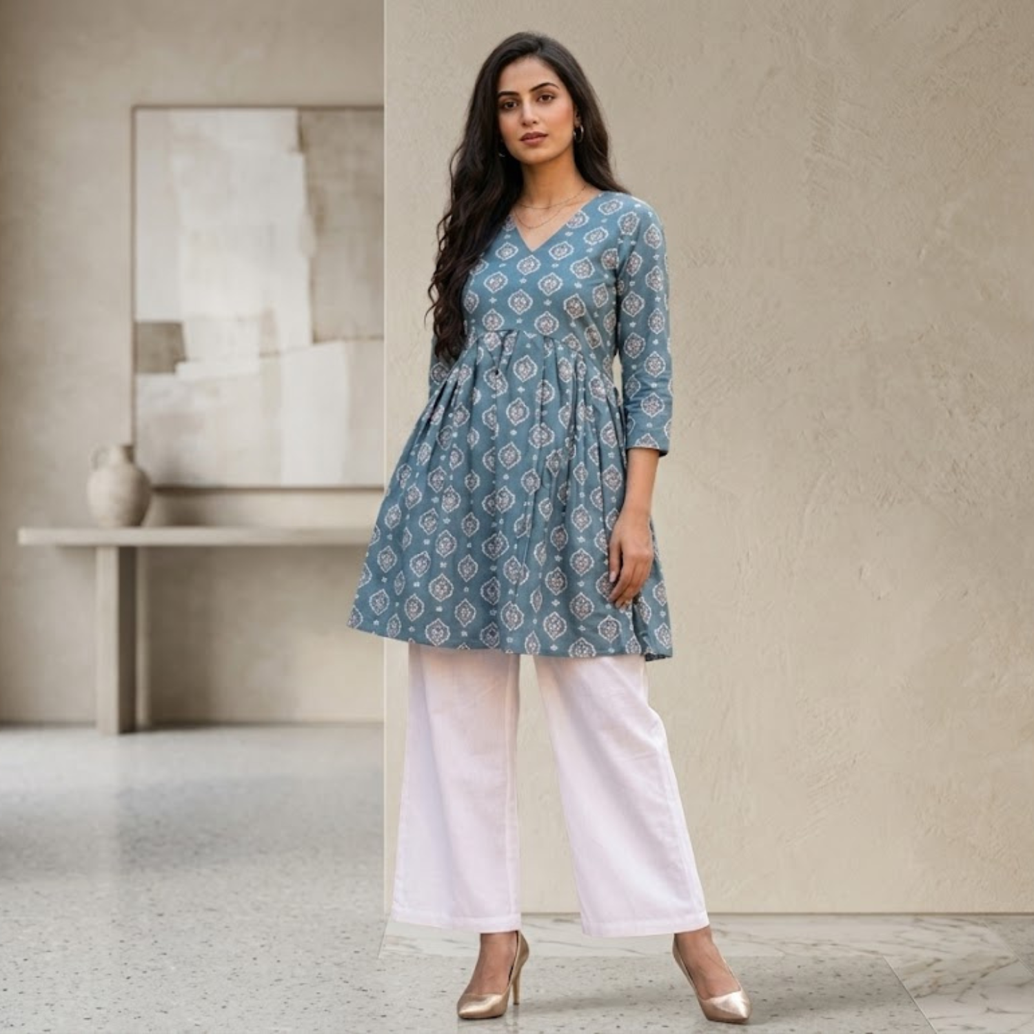 Elegant  Printed  Frock Tops  Collection For Women