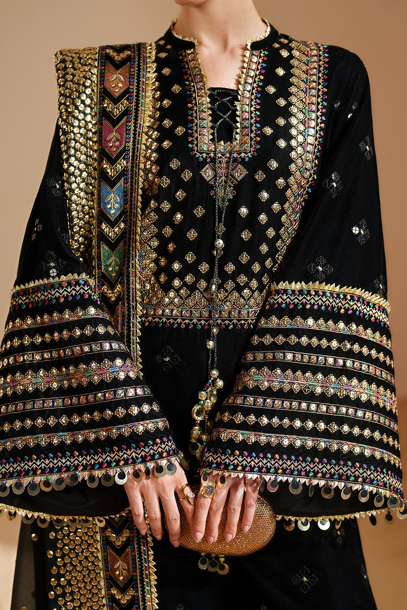 3 Piece Velvet Suit With Georgette Chiffon Dupatta | Read To Wear