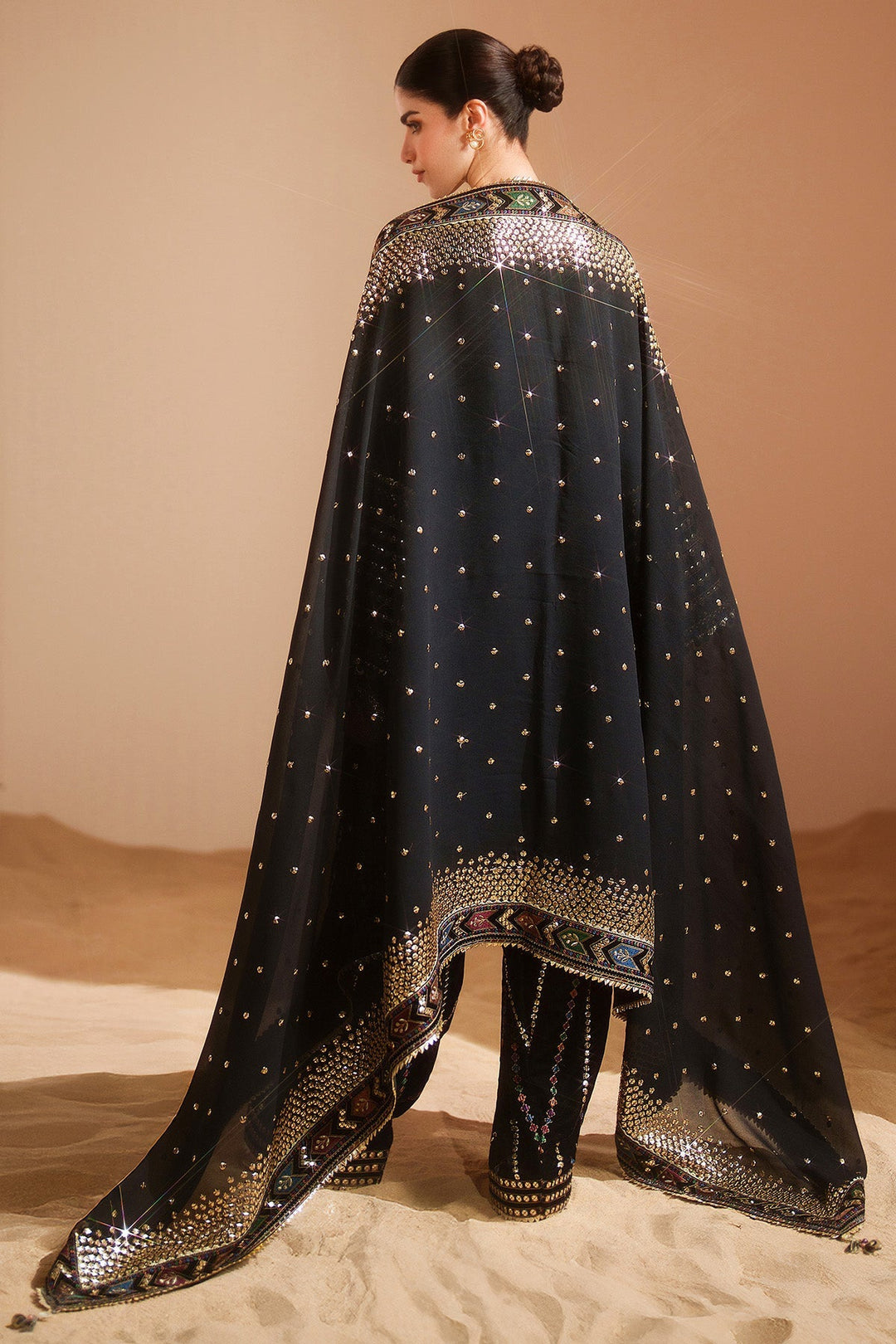 03-Piece Luxury Heavy Embroidered Velvet Suit - Ready To Wear