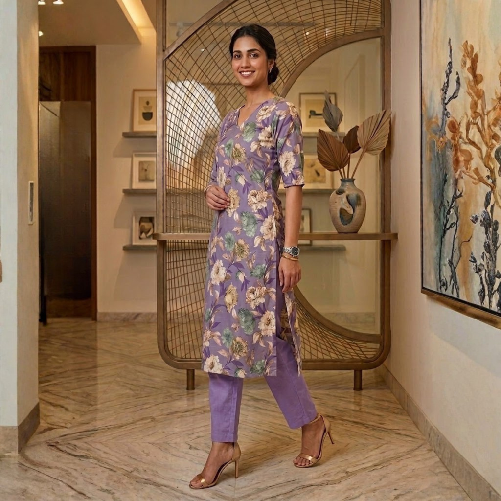 Stylish  Cotton Rayon 2 PCS  Set For Women 002