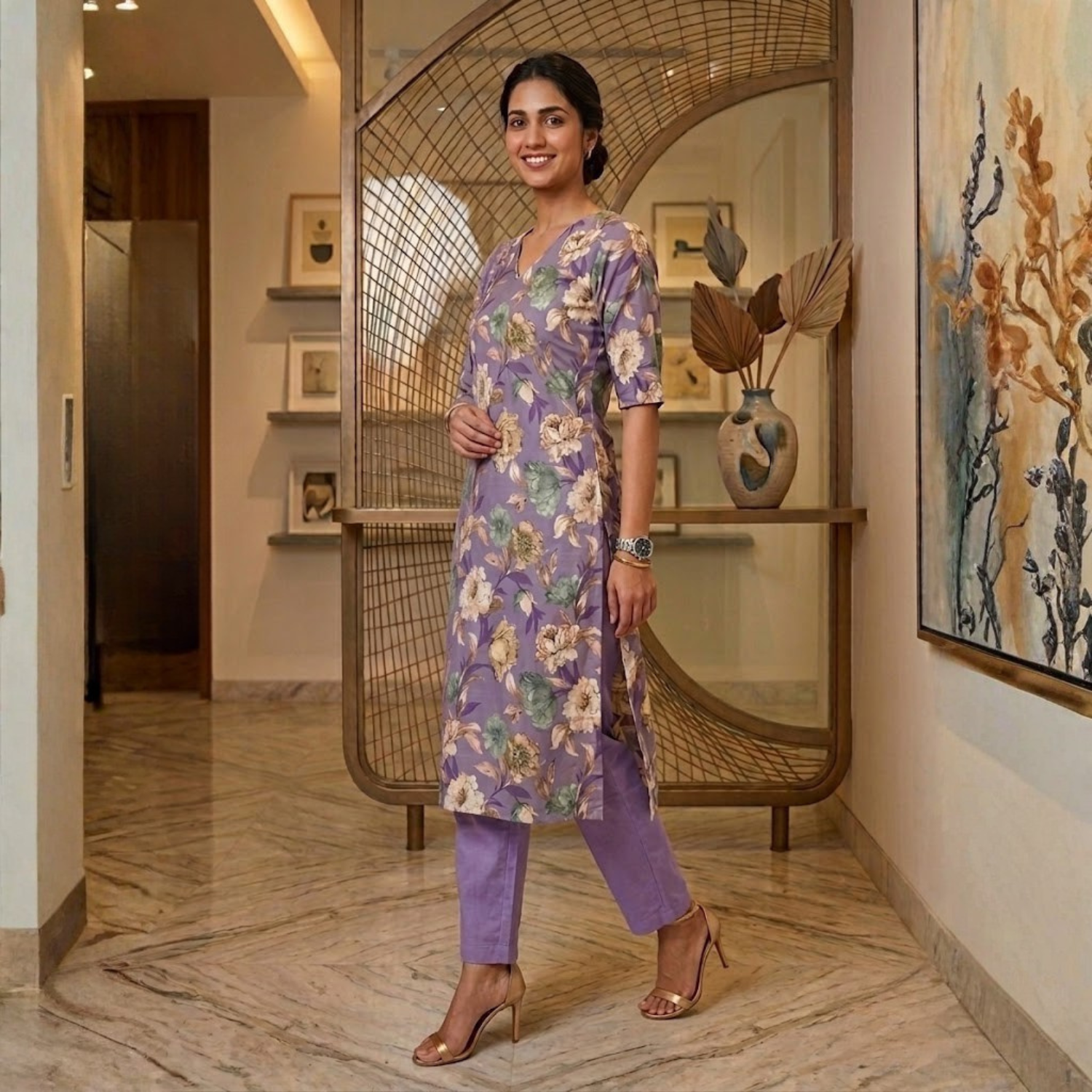 Stylish  Cotton Rayon 2 PCS  Set For Women 002