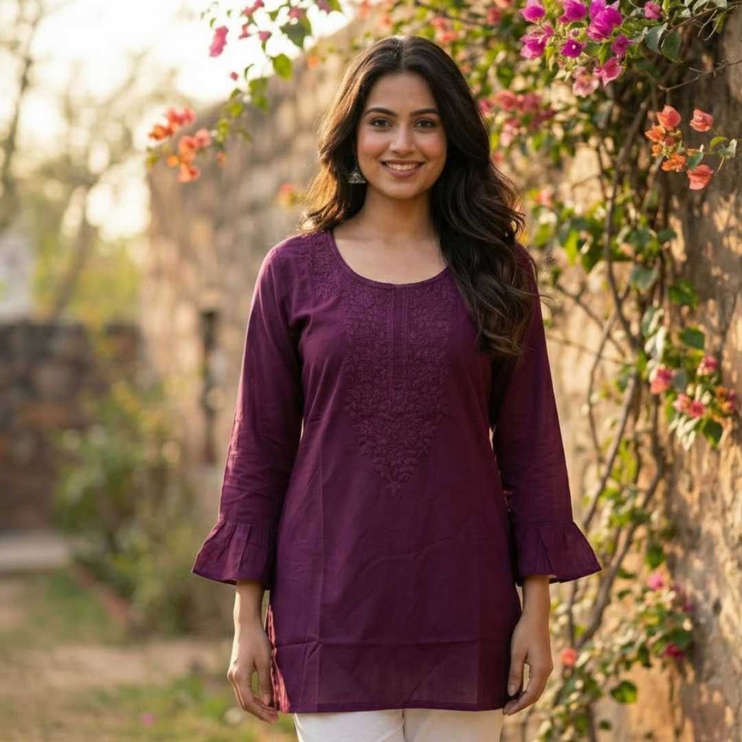 Rayon Embroidery Ready To Wear Tops  Collection For Women 001
