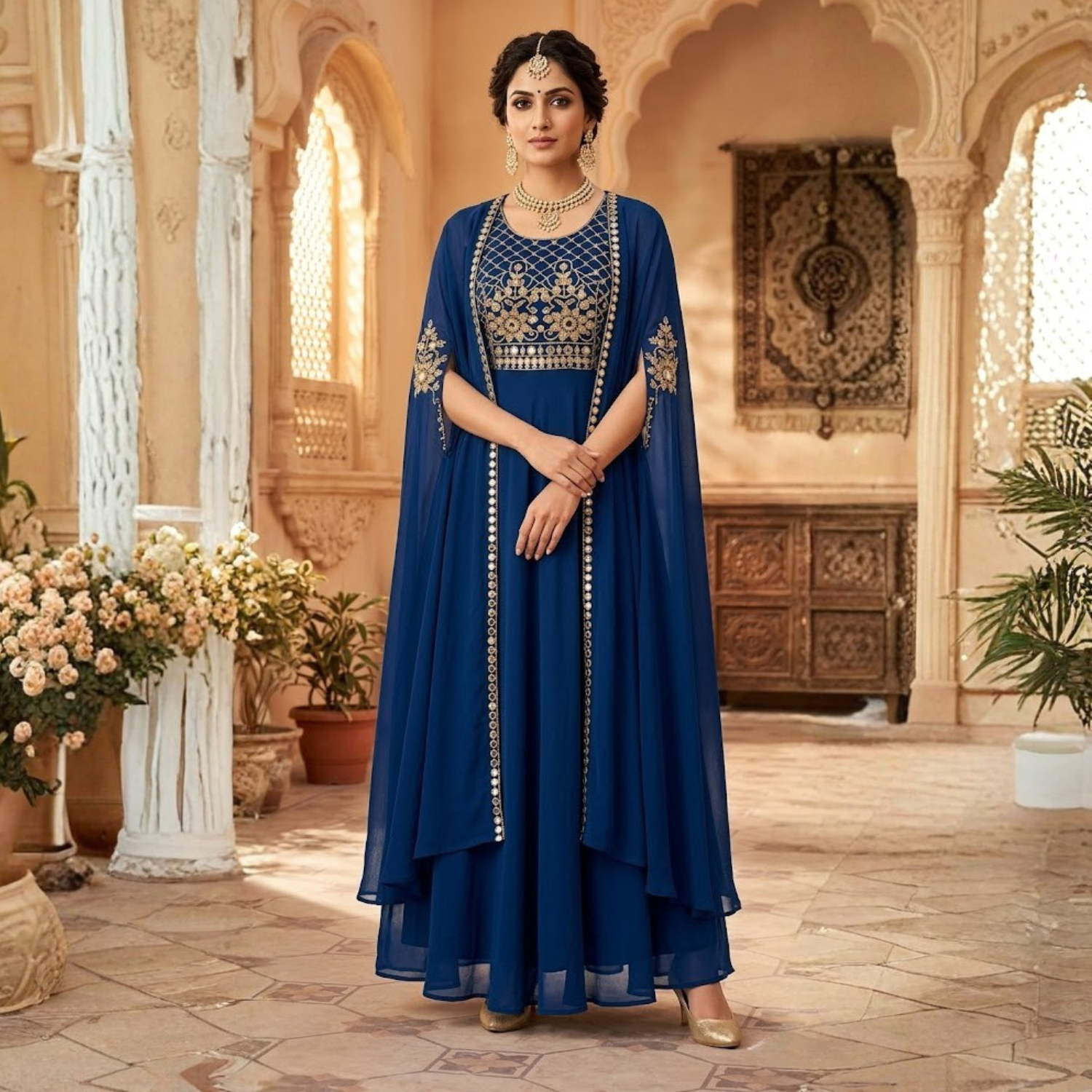 Stunning Georgette 3Pcs Gown  Collection For Women