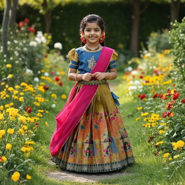Premium Jacquard  Work Lehenga Collection For Kids