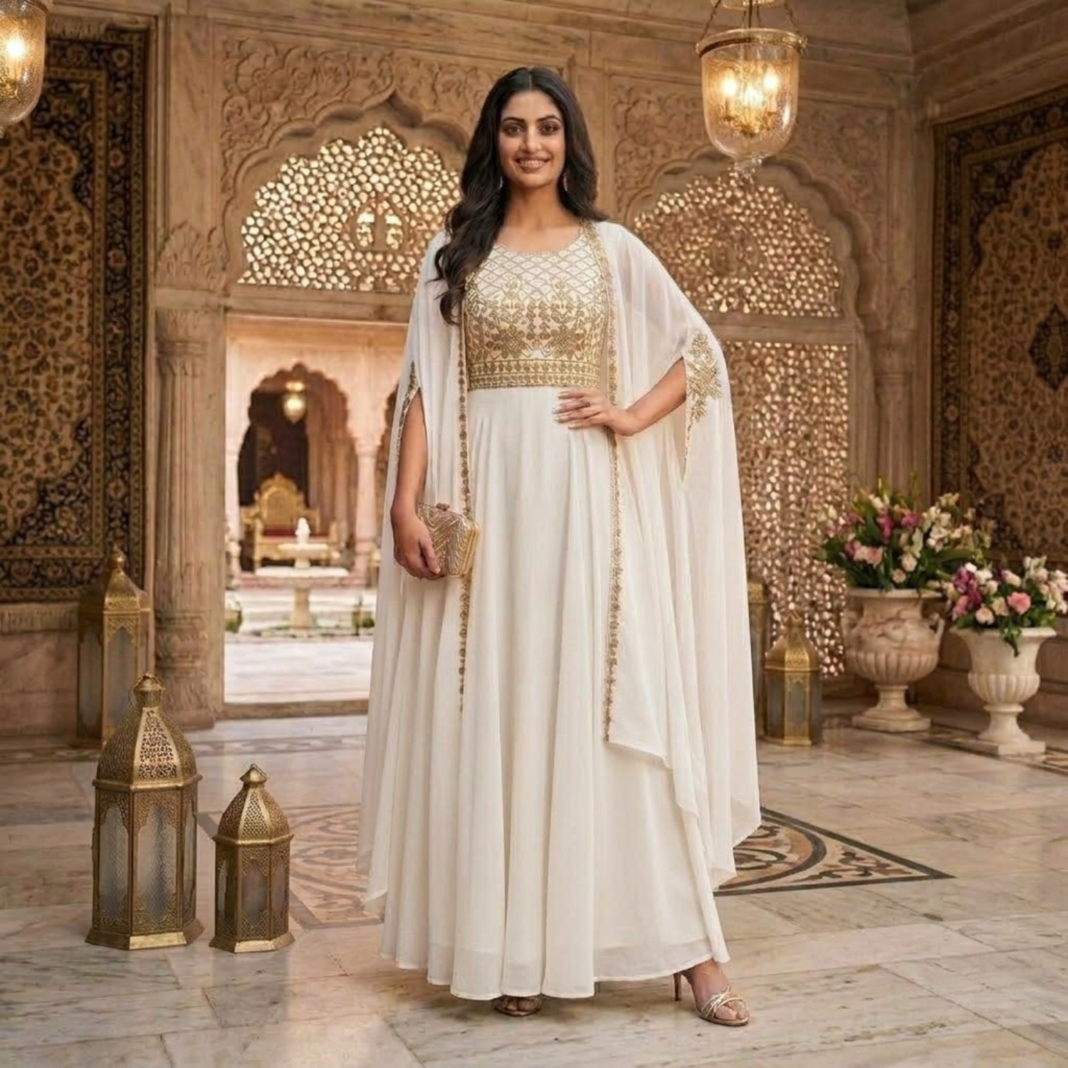 Stunning Georgette 3Pcs Gown  Collection For Women