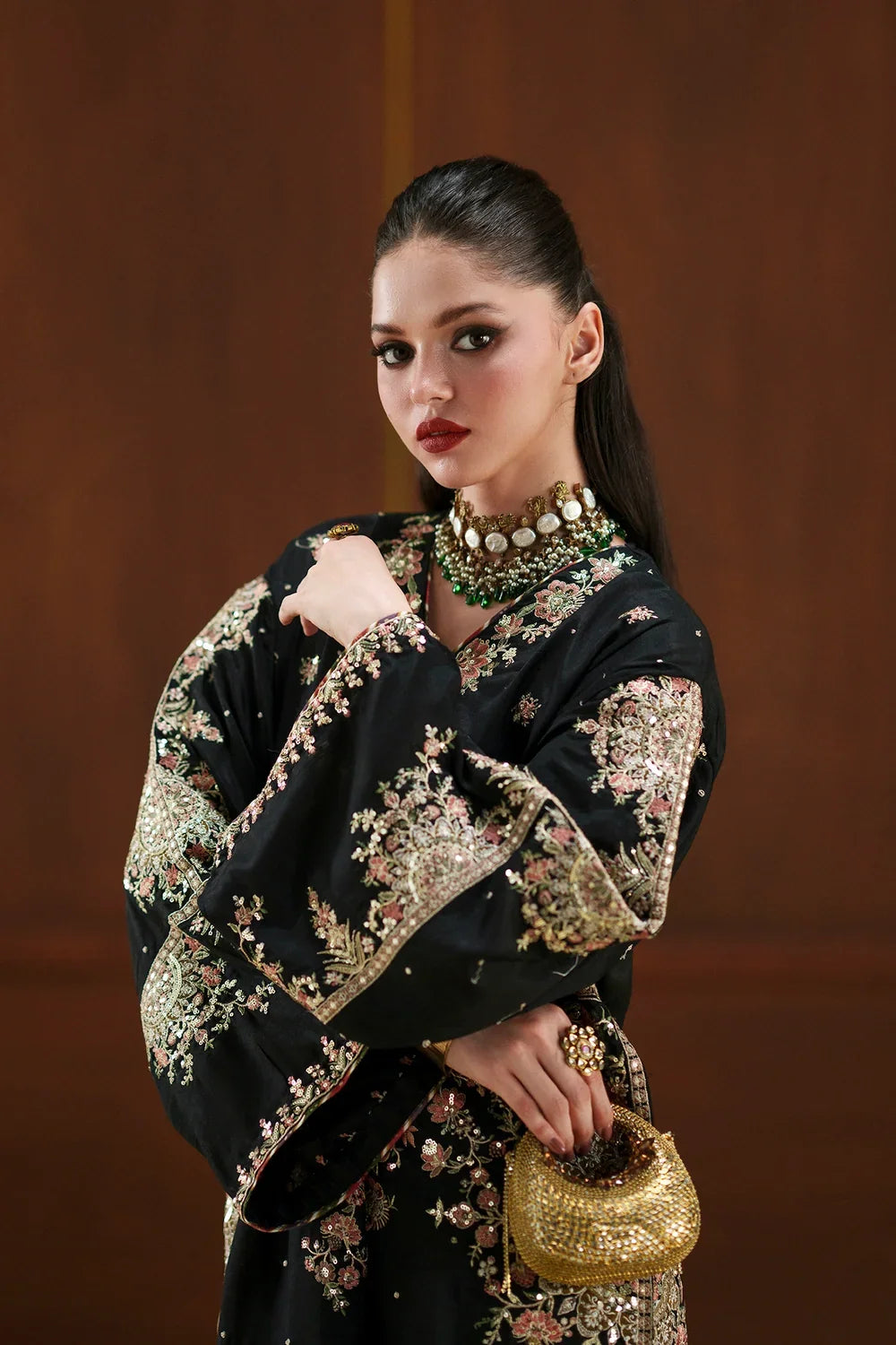 Charmoush Silk 3-Piece Suit with  Sequin Work &amp; Embroidered Dupatta | RTW