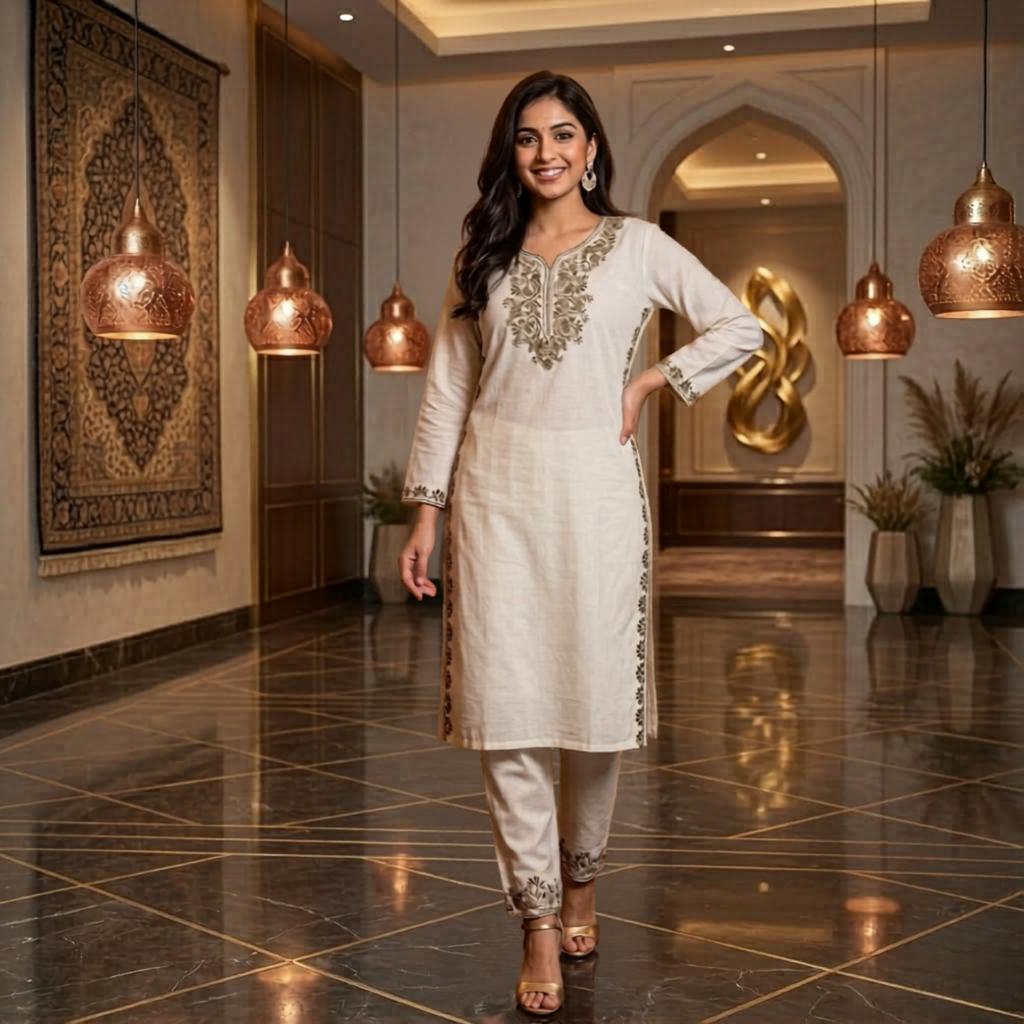 Ready To Wear Embroidery 2Pcs Suit For Women
