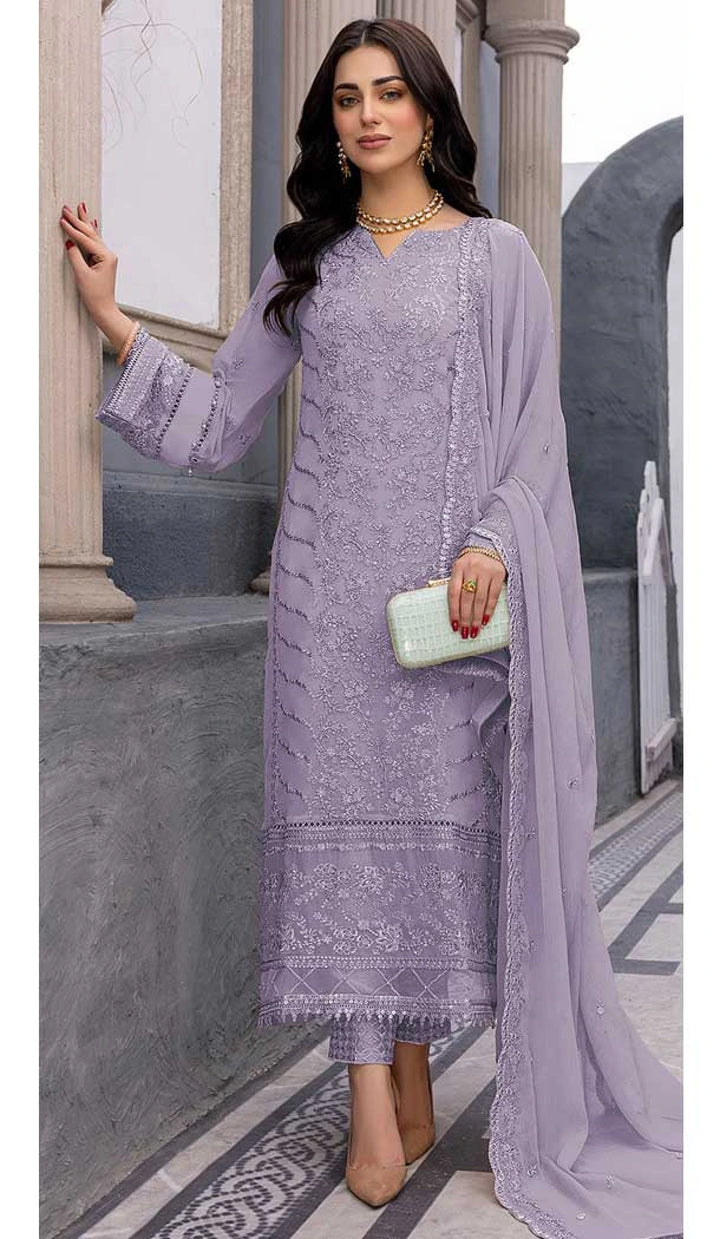 Casual Wear Faux Georgette Embroidery Work Heavy Salwar Suit