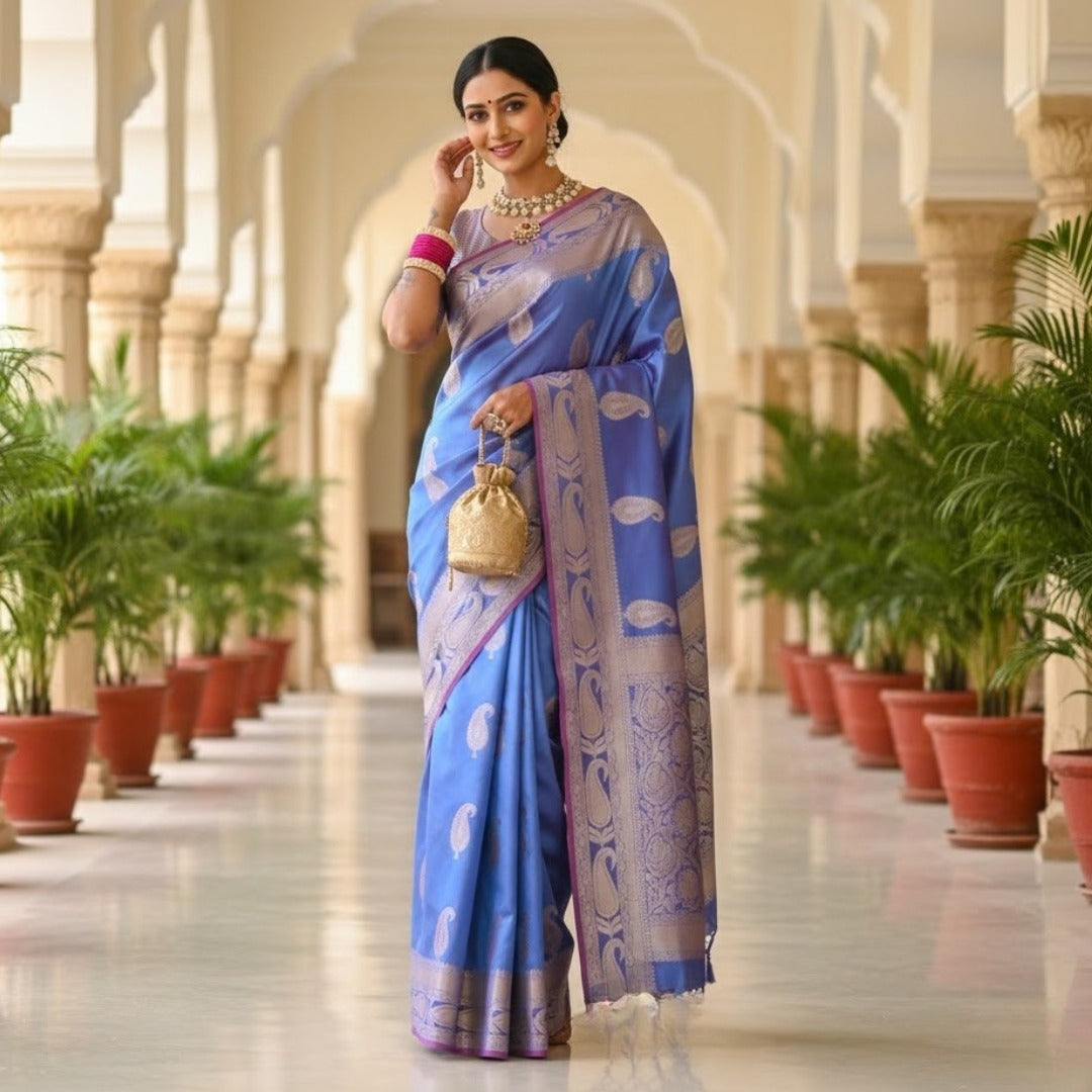 Printed Lichi Silk Saree Collection For Women