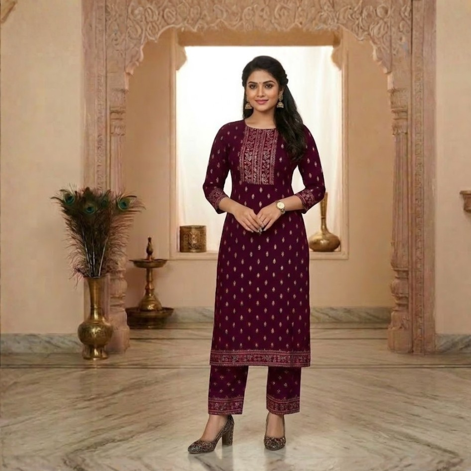 Premium Quality Ready To Wear Cotton 2PCS Suit  For Women 002