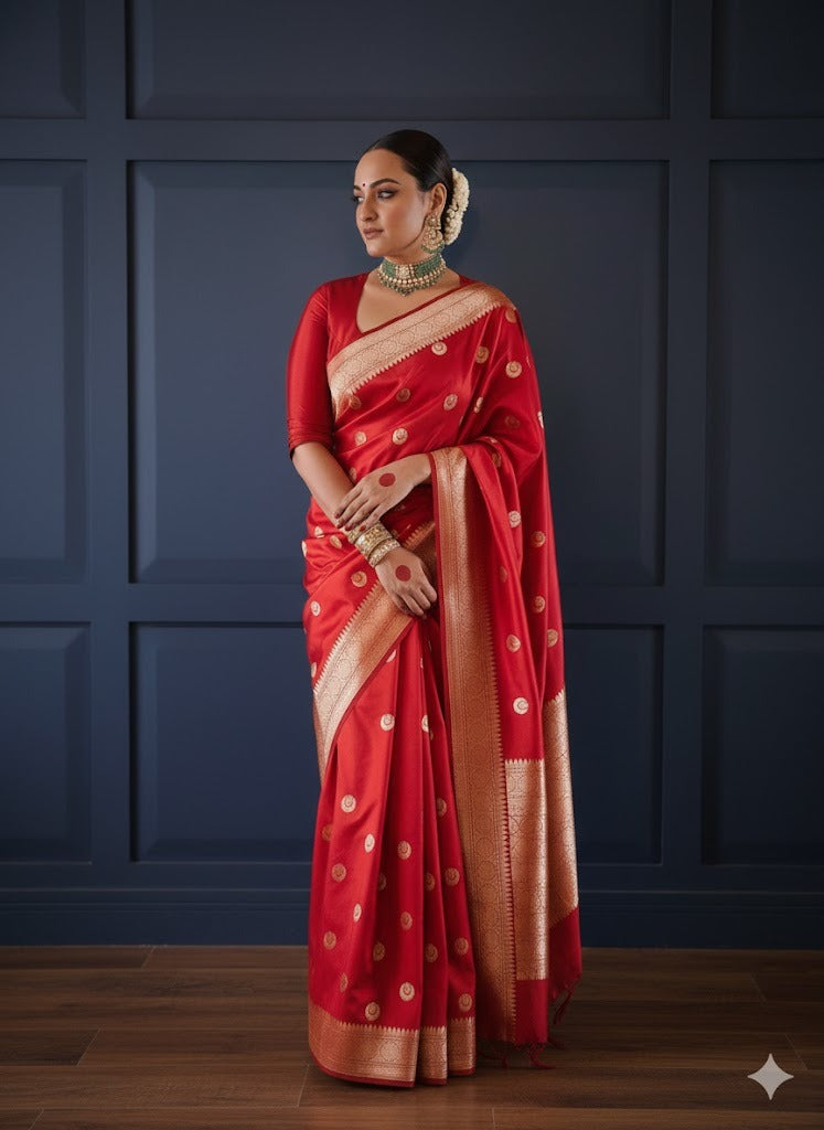 Maharani Collection: Exquisite Jacquard Silk Saree with Grand Pallu
