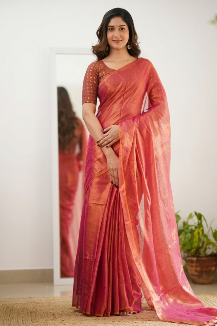 Ethereal Elegance  Plain  Silk Saree For Women