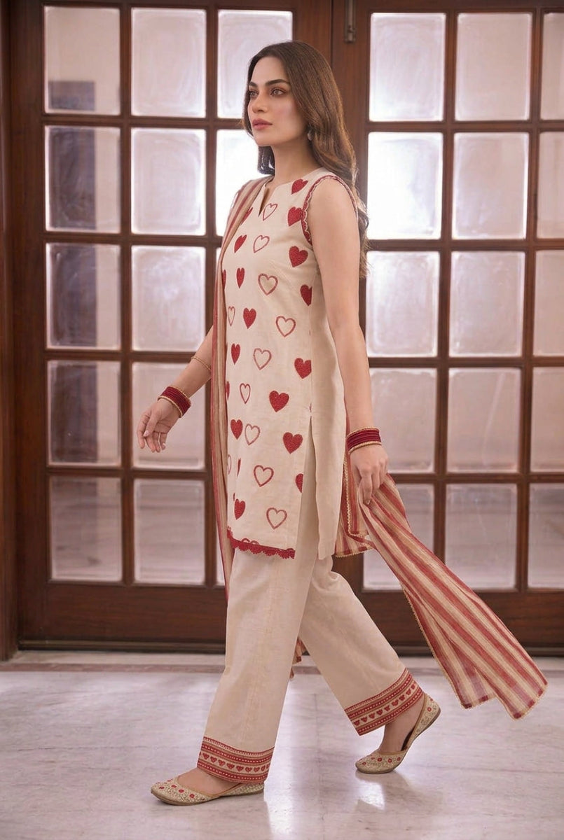 Gulnaar Luxe Embroidered Silk suit  | Ready To Wear