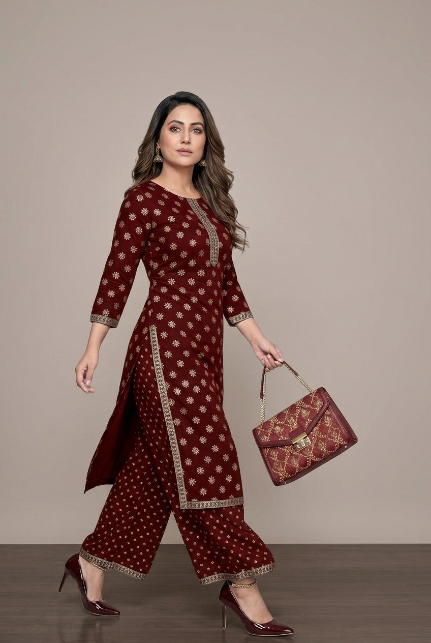 Premium Collection Plazzo Rayon 2PCS  Suit For Women 002