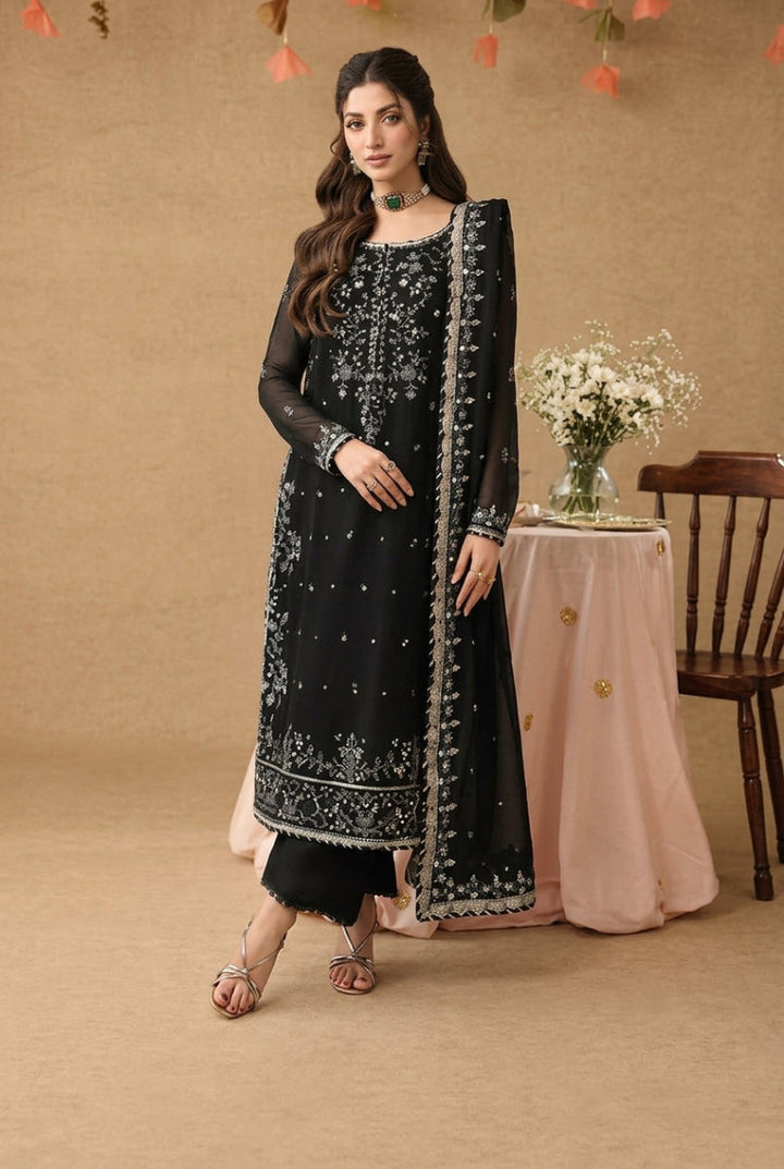 Fully embroidered Chiffon with heavy Spengle work | Ready To Wear