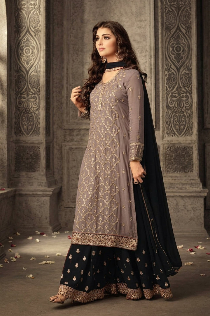 [READY STOCK] Deepavali Embroidered Georgette 3PCS Set | Muslimah Baju Raya Dinner Wear