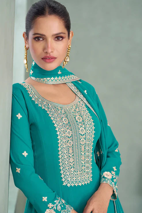 Embroidered Anarkali with Dupatta