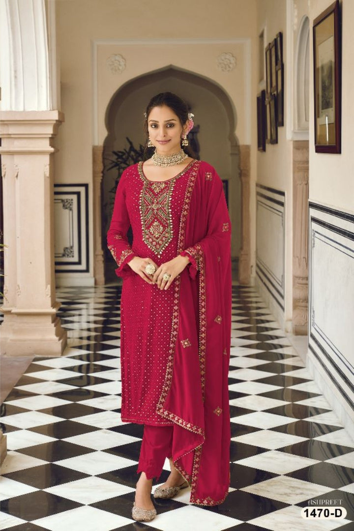 Heavy Soft breathable Georgette with Embroidery 5mm Squence Work