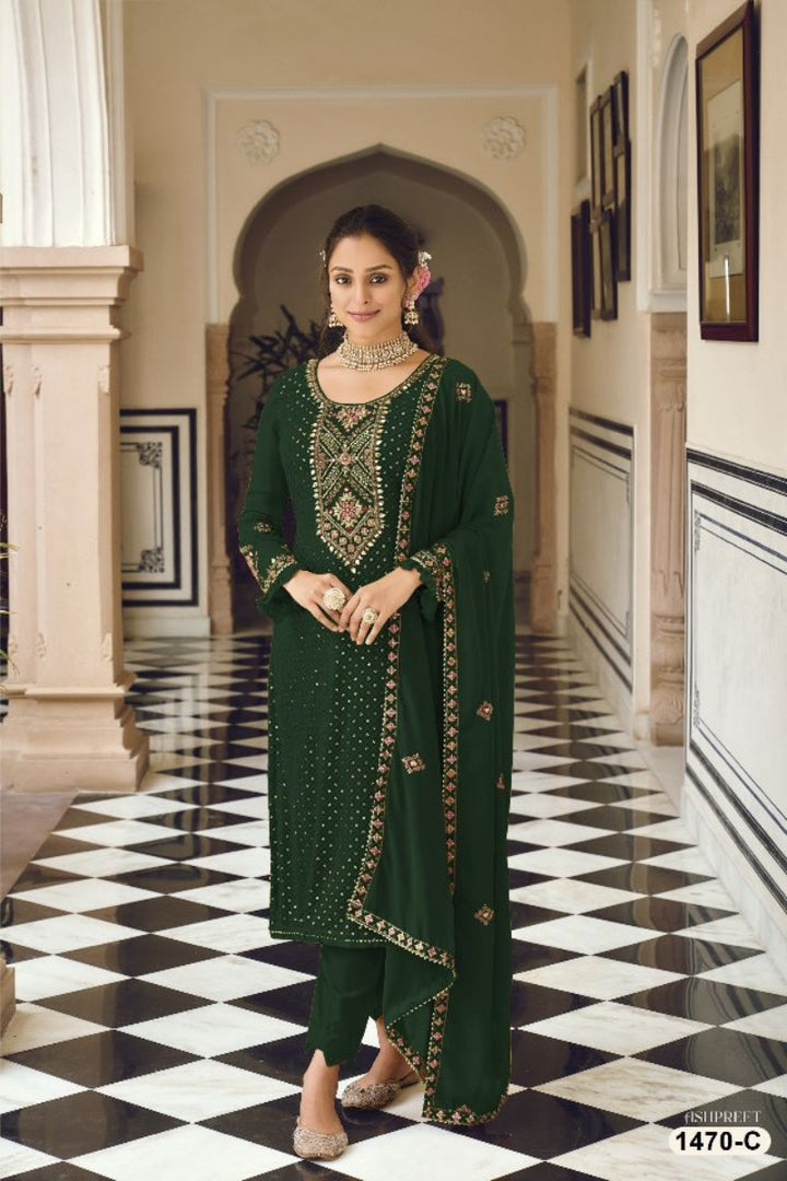 Heavy Soft breathable Georgette with Embroidery 5mm Squence Work