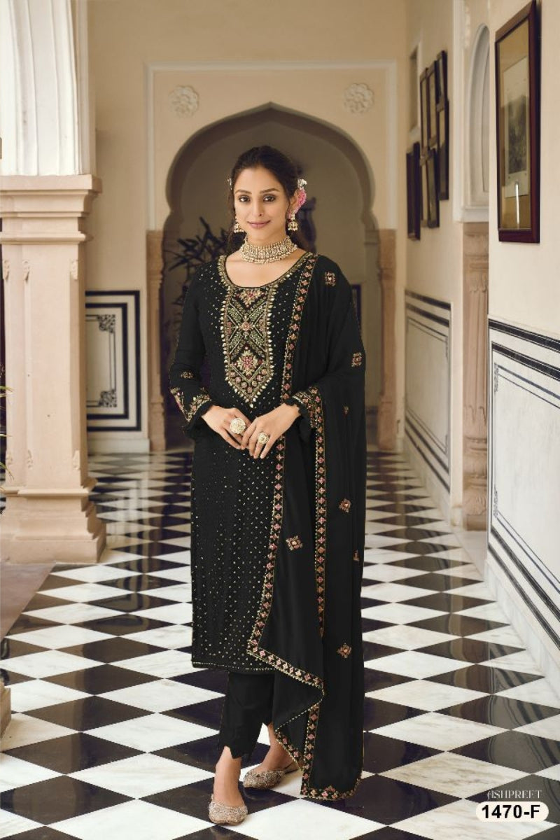 Heavy Soft breathable Georgette with Embroidery 5mm Squence Work