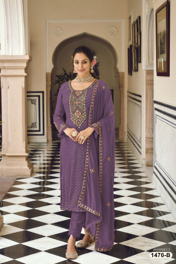 Heavy Soft breathable Georgette with Embroidery 5mm Squence Work