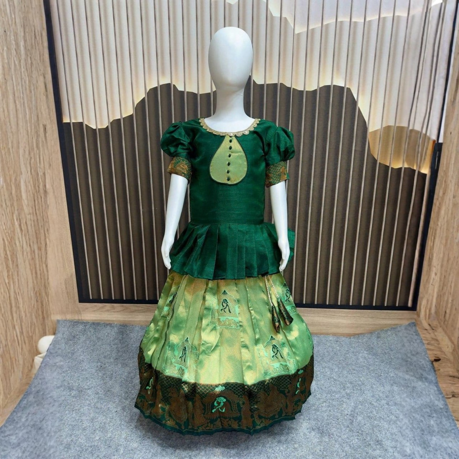 Ready to Wear Premium Kubera Silk Lehenga For Kids