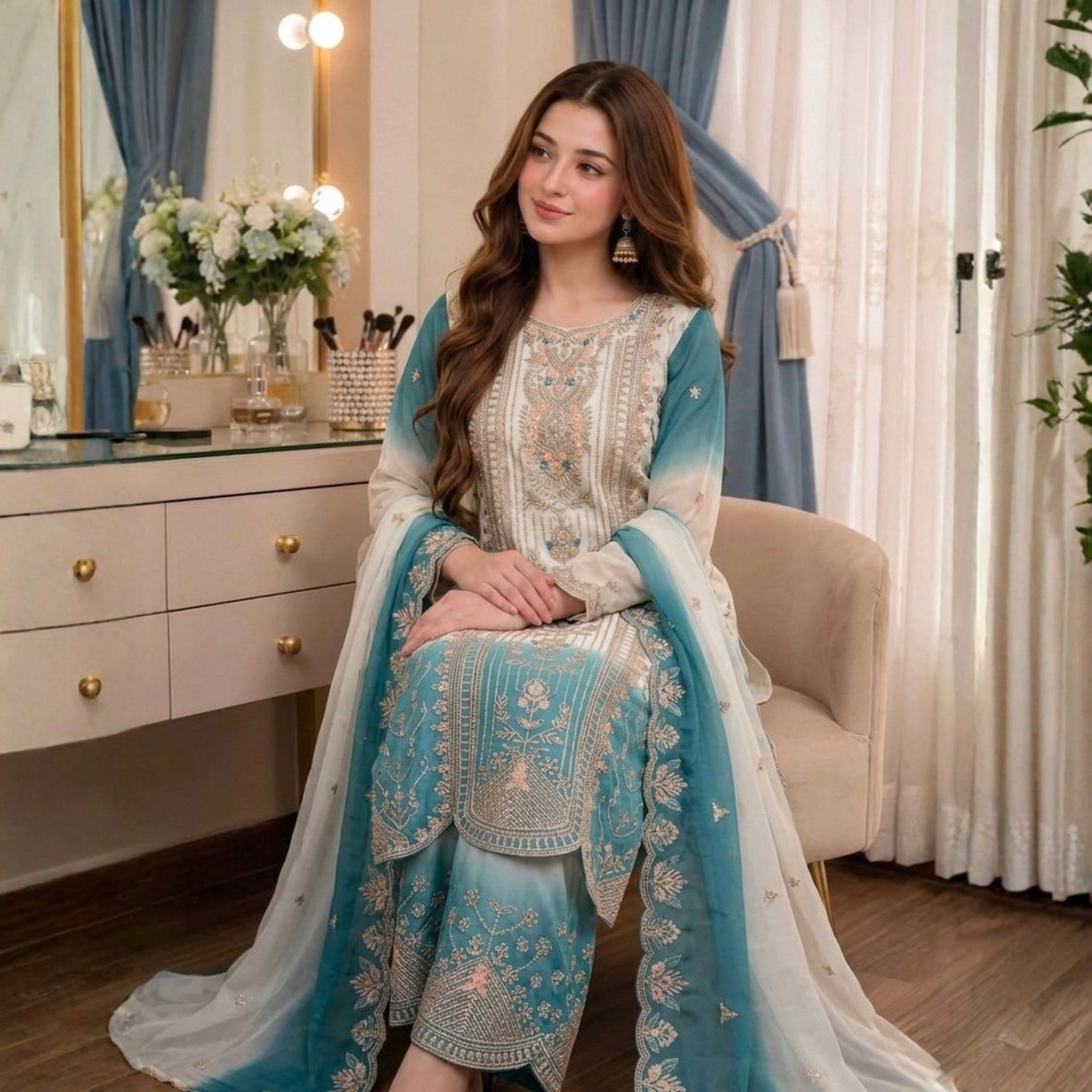 3 Piece Ready to Wear Embroidery Suit