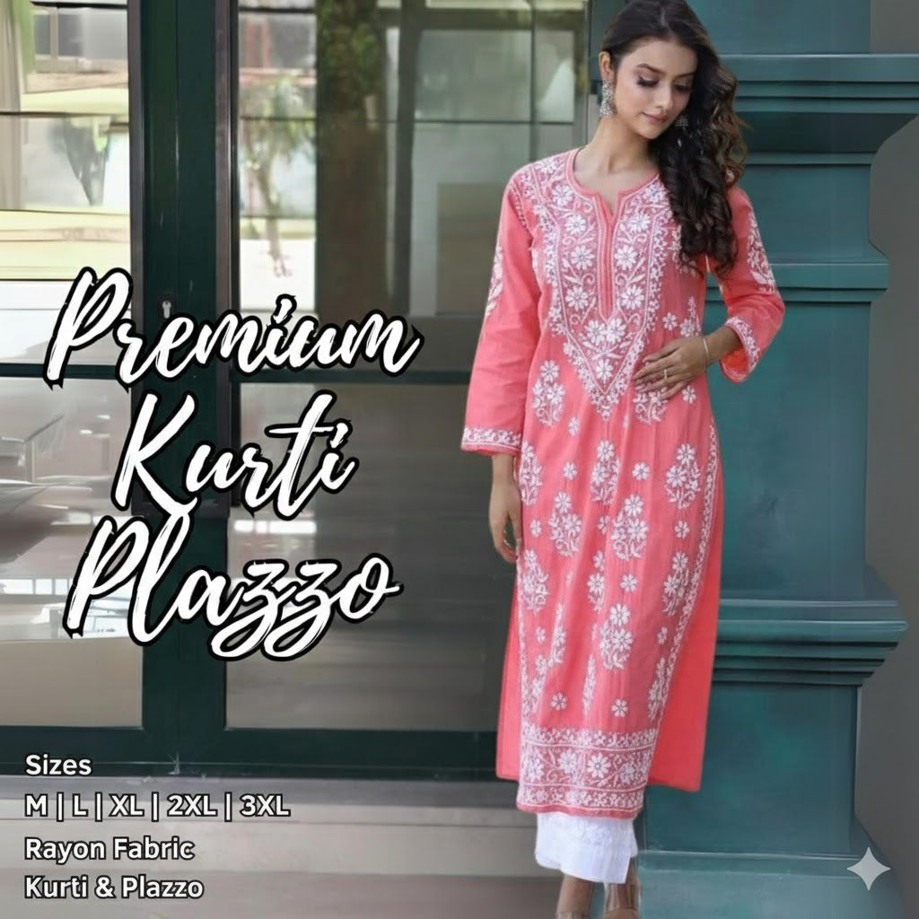 Premium Kurti Plazzo 2pcs Set For Women 001