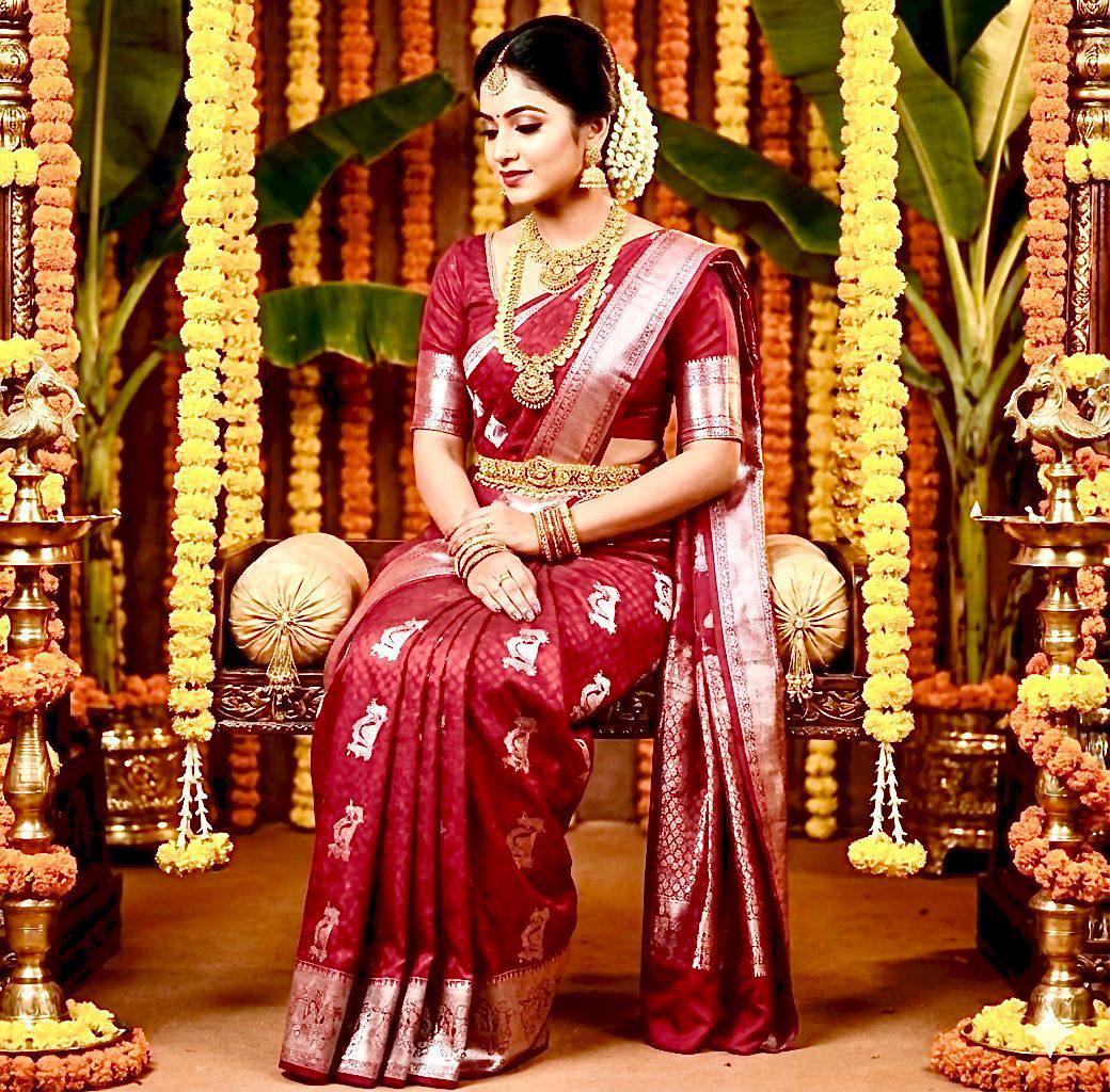 Elegant Soft Lichi Silk Saree Collection  For Women
